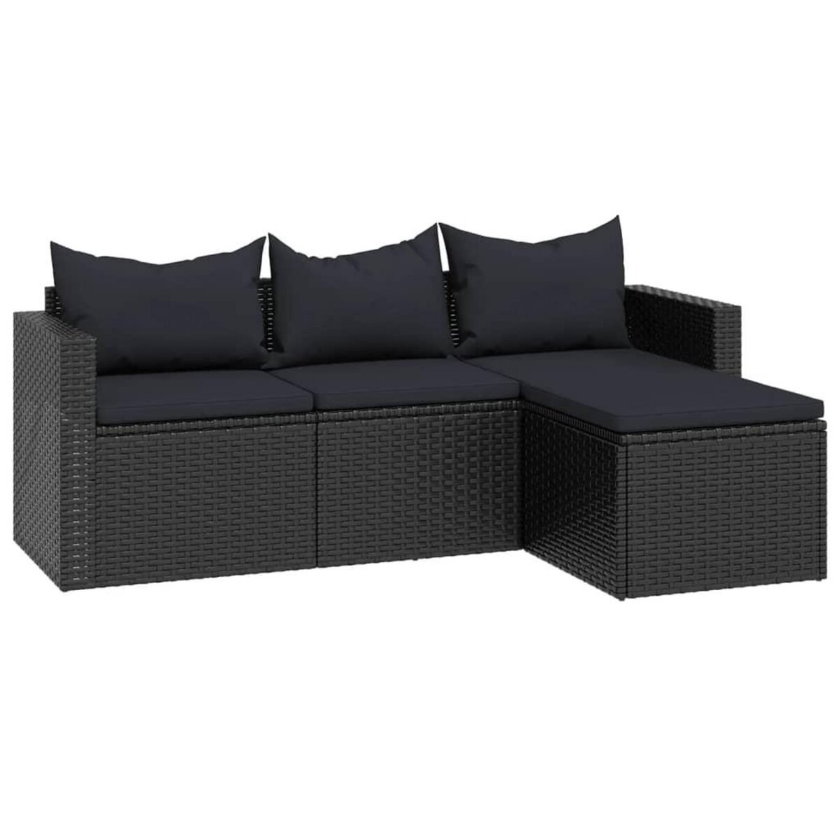 VIDAXL Salon de jardin Noir Resine tressee