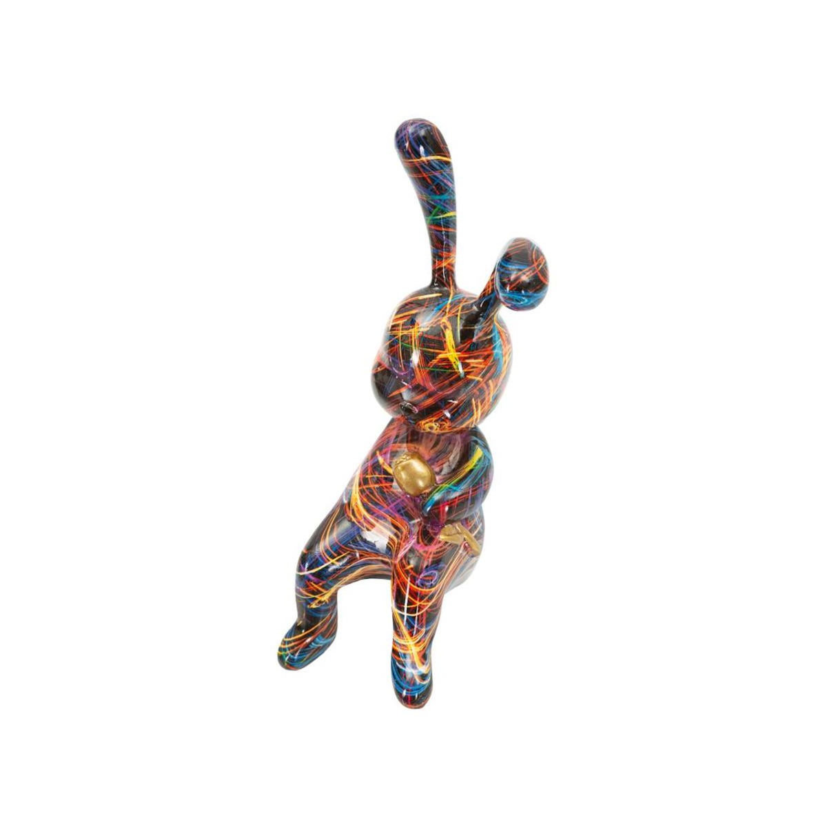 Paris Prix Lapin Fleur en Résine  Psyco  22cm Multicolore