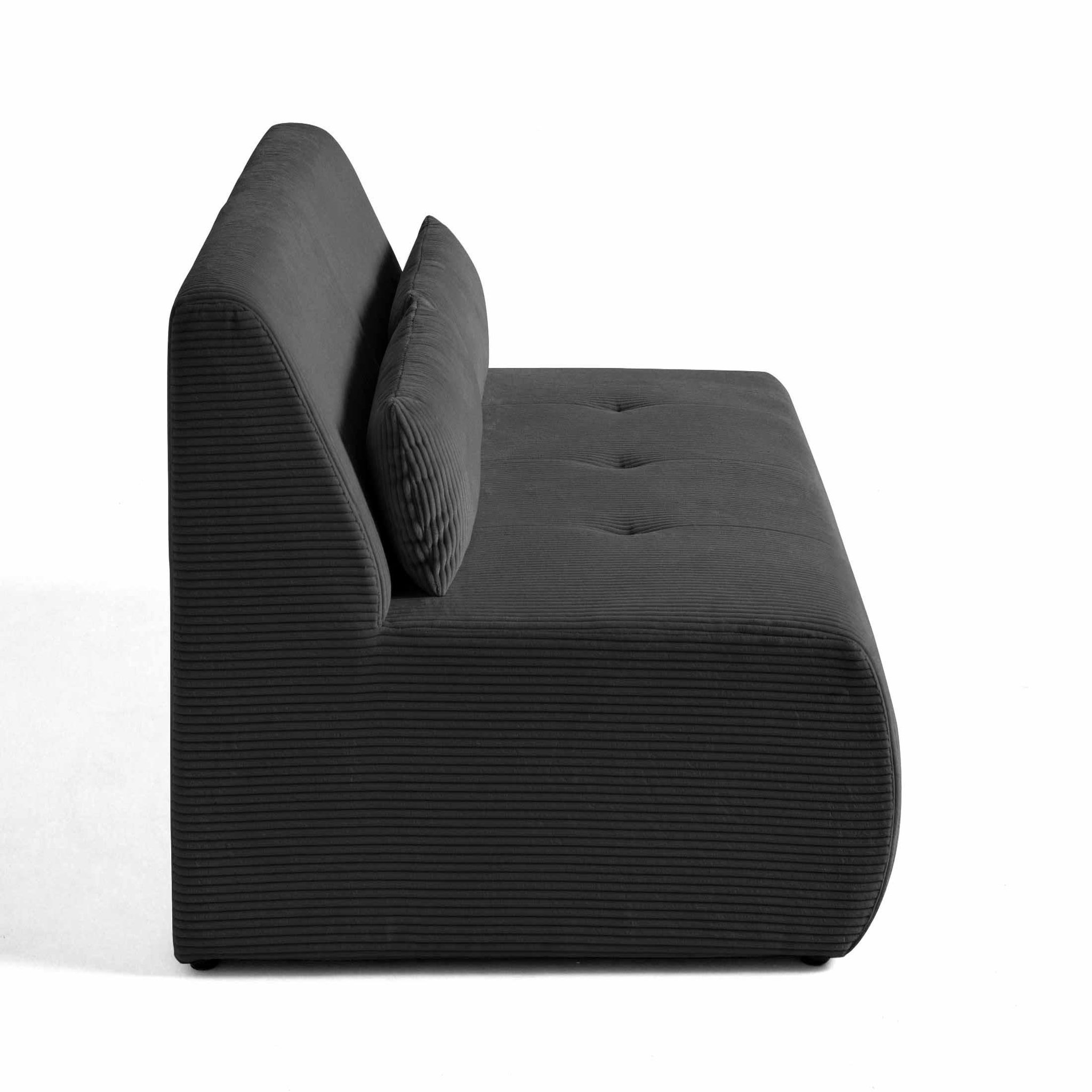 Voir la diapositive 3 : LISA DESIGN Onyx - canapé droit 2 places - en velours côtelé