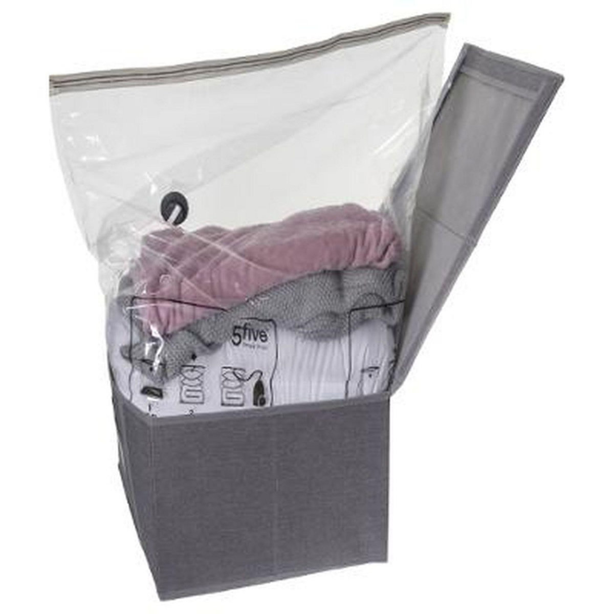 ATMOSPHERA Sac compresseur avec coffre de rangement - 40 x H. 25 cm -Gris