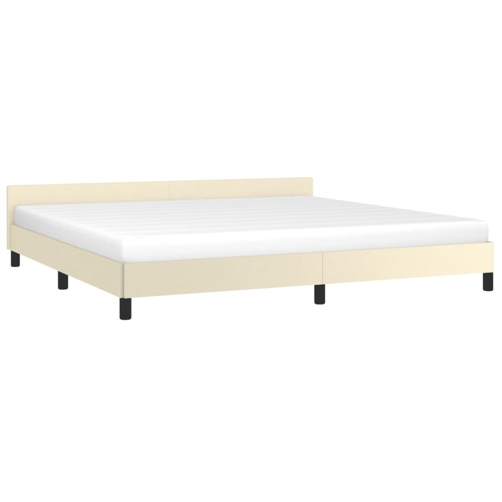 Voir la diapositive 3 : VIDAXL Cadre de lit avec tete de lit sans matelas creme 200x200 cm