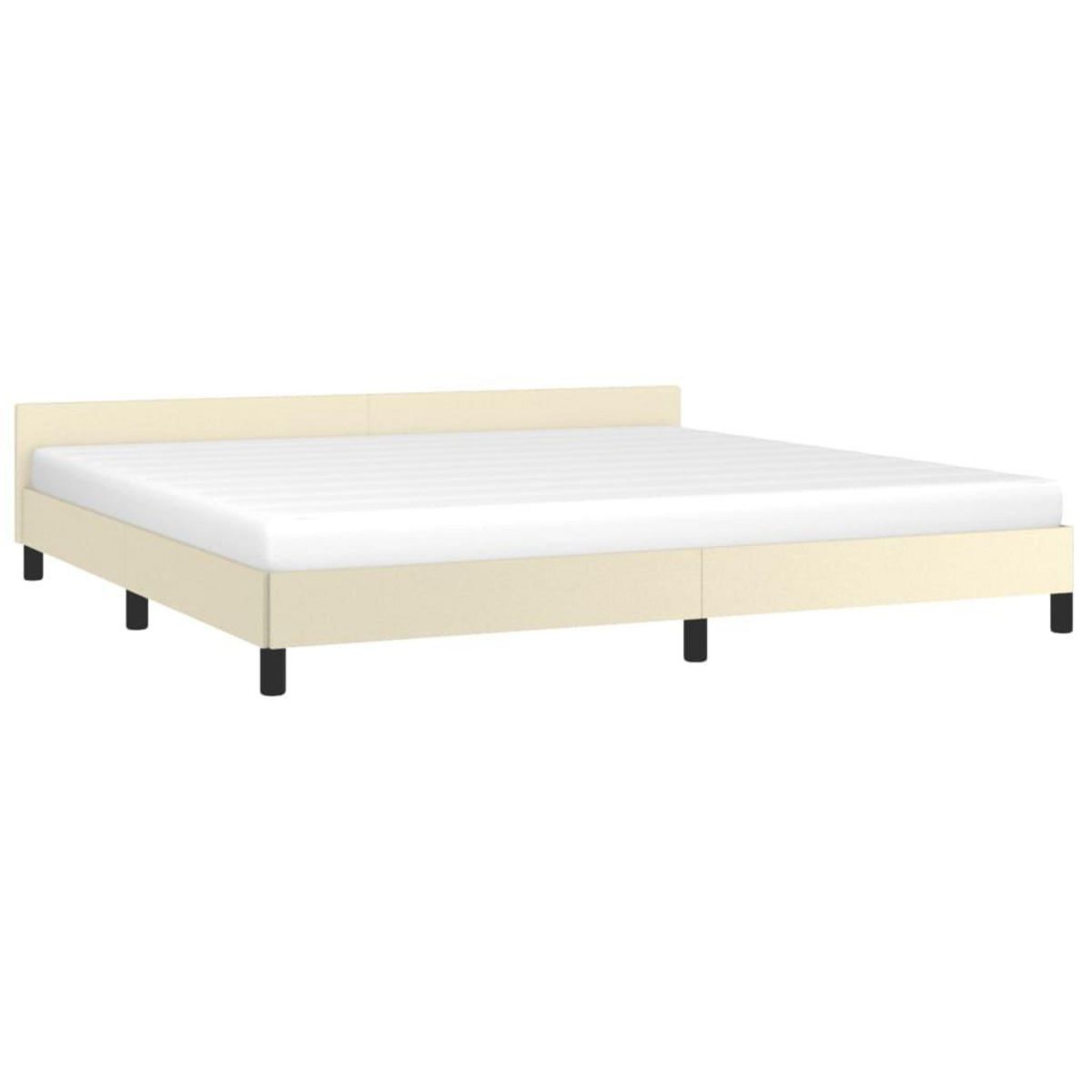 VIDAXL Cadre de lit avec tete de lit sans matelas creme 200x200 cm