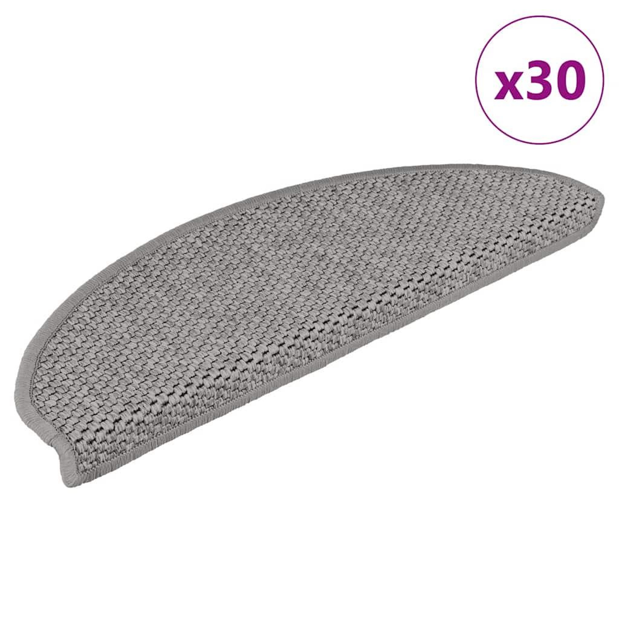 VIDAXL Tapis d'escalier autocollants 30 pcs 65x21x4 cm argente