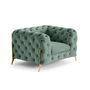 Voir la diapositive 2 : LISA DESIGN Camden - fauteuil chesterfield en velours - pieds en métal doré