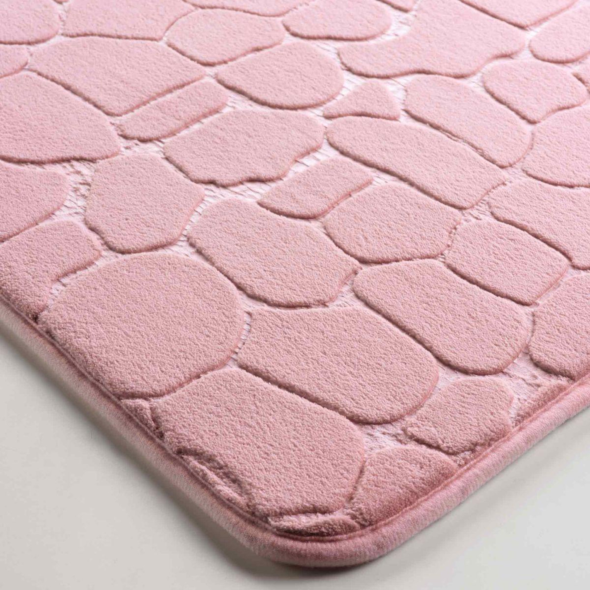 Voir la diapositive 3 : Douceur d'Intérieur Tapis de bain  ricochet  50x120cm rose poudré