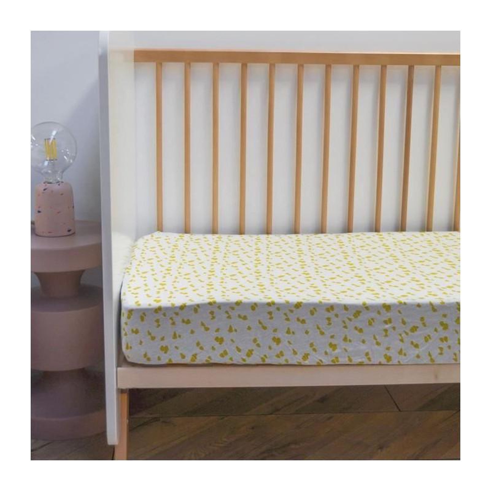DOMIVA Drap housse Jersey enfant imprimé savane Jaune 70x140 cm
