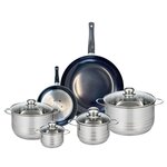 ELO Ensemble de 2 Poêles de cuisson 20 et 32 cm et 4 faitouts 12, 16, 20 et 24 cm Elo Prima Brillant