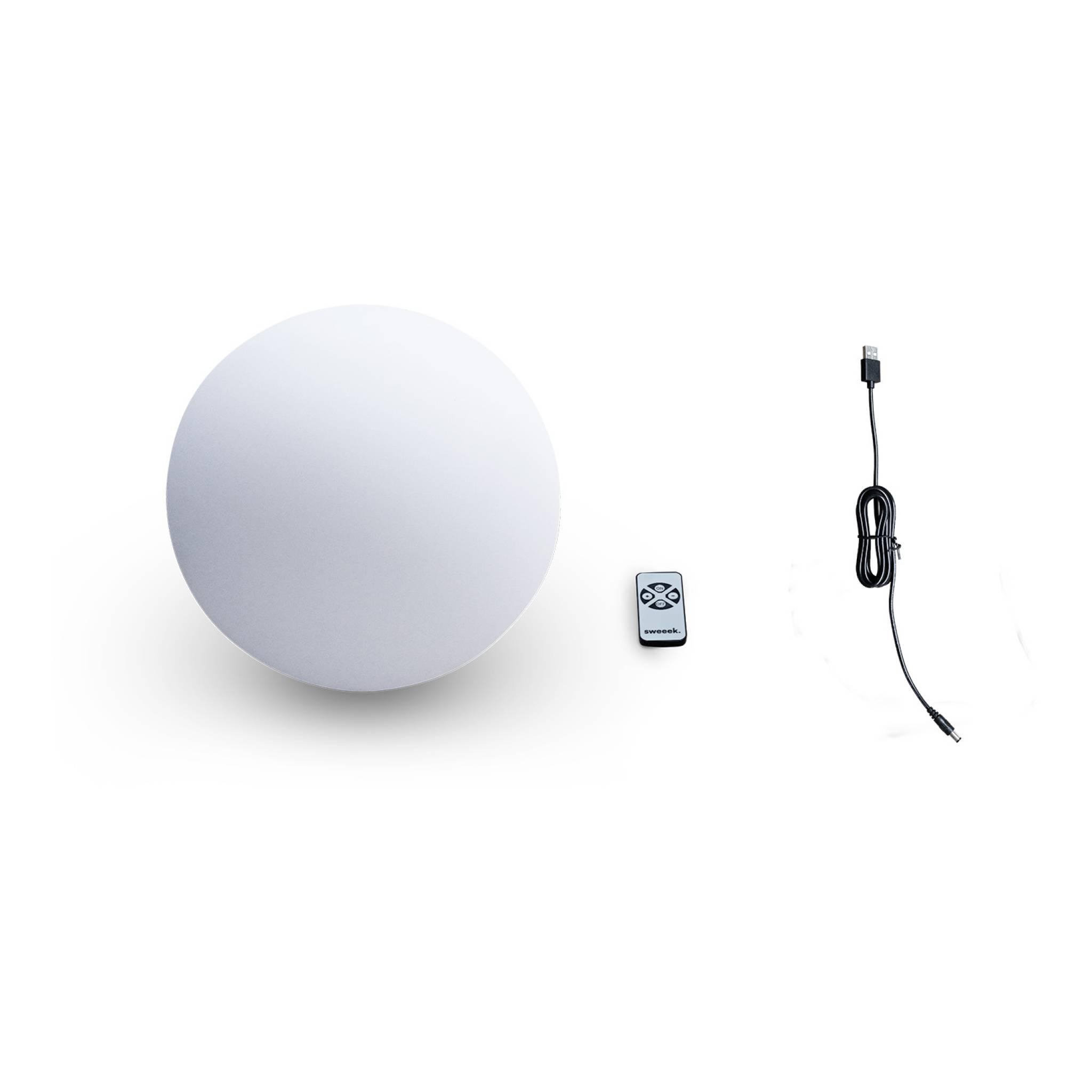 Voir la diapositive 5 : SWEEEK Boule LED – Sphère décorative lumineuse, blanc chaud, commande à distance