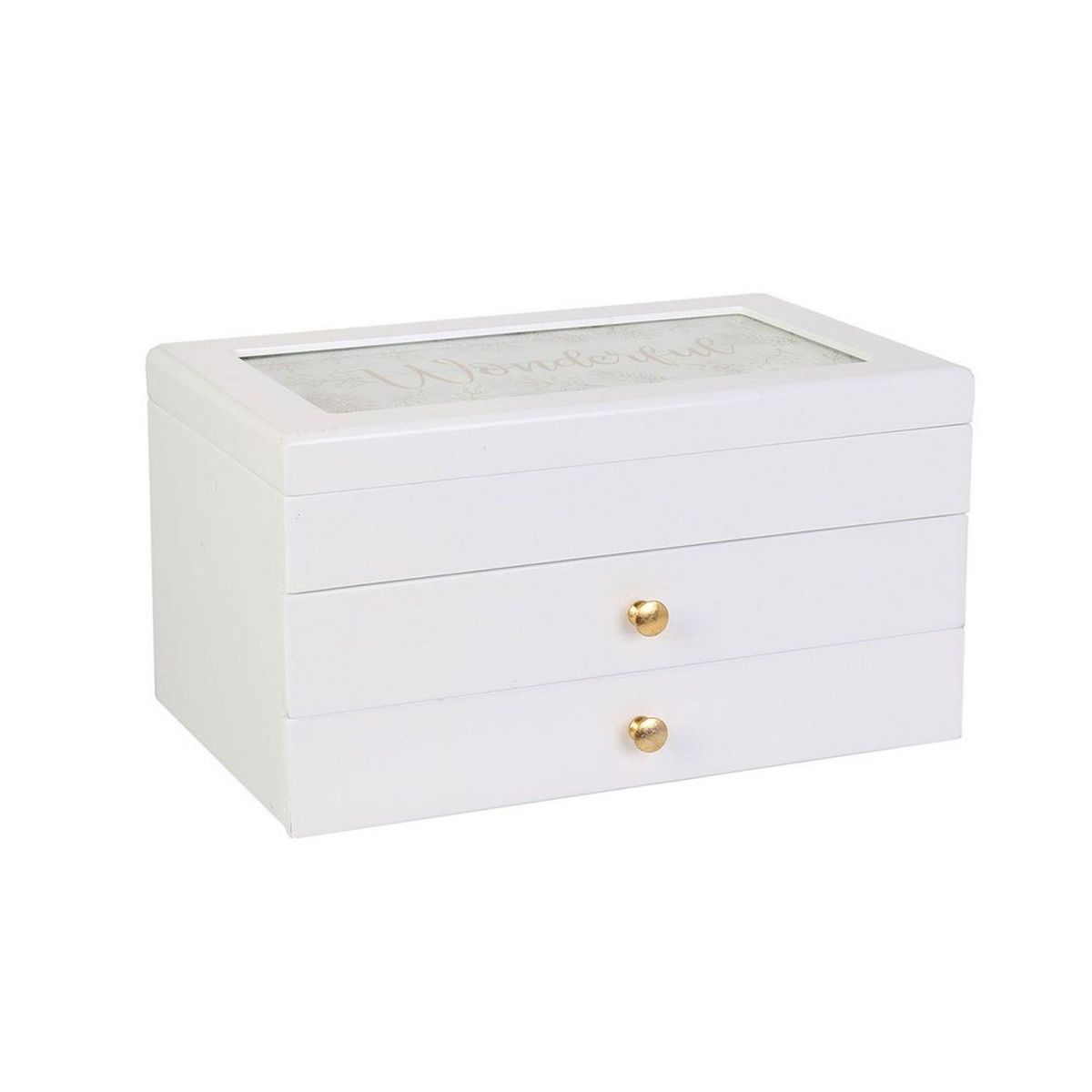 The Home Deco Factory Boîte à bijoux en bois scandinave Cocooning - Blanc