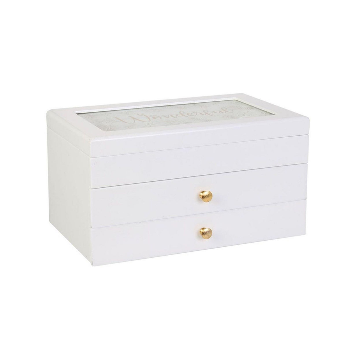 The Home Deco Factory Boîte à bijoux en bois scandinave Cocooning - Blanc