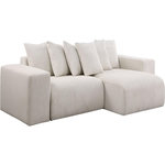 Habitat et Jardin Canapé d'angle en velours côtelé  Rivoli  - 312 x 176 x 49 cm - Beige