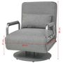 Voir la diapositive 6 : VIDAXL Fauteuil pivotant et canape-lit Gris clair Tissu