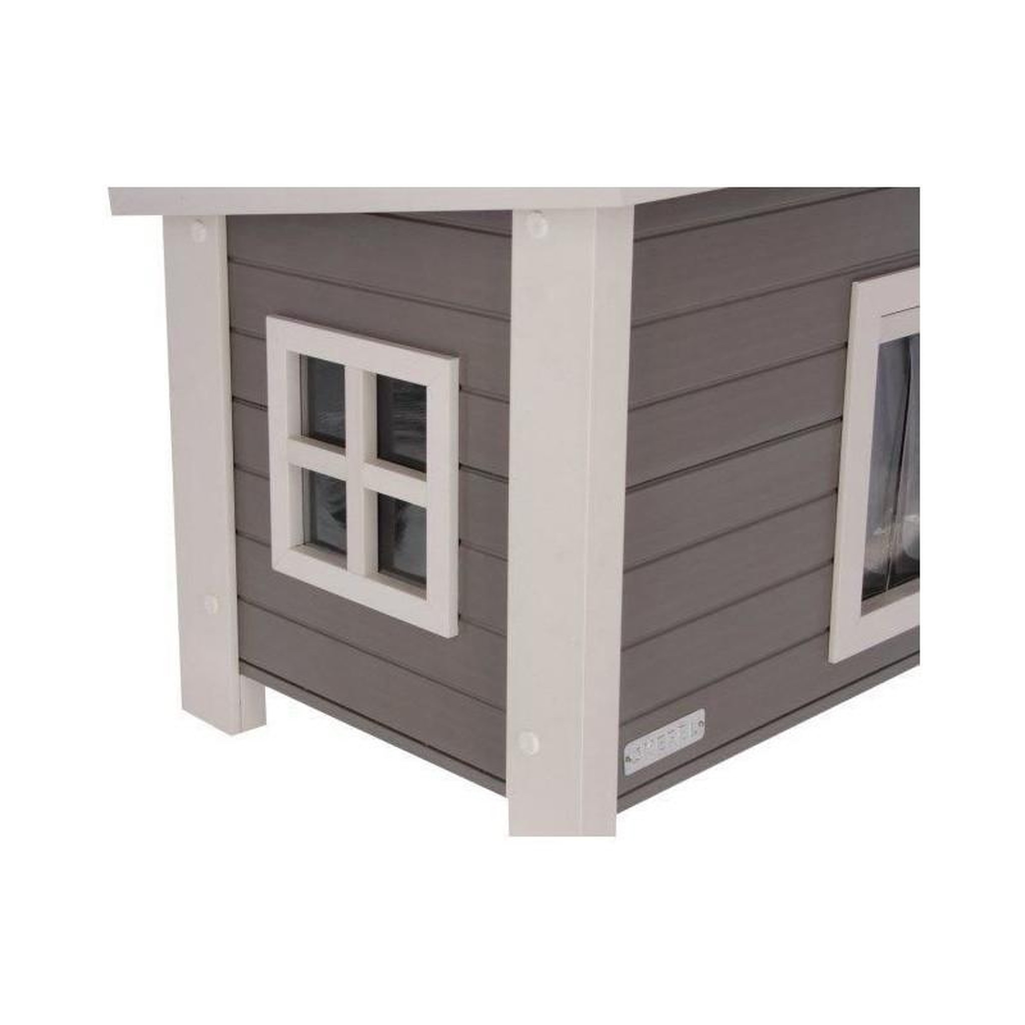 Voir la diapositive 3 : KERBL Maison pour chat - KERBL - ECO Eli - Gris / Blanc - 57 x 45 x 43 cm