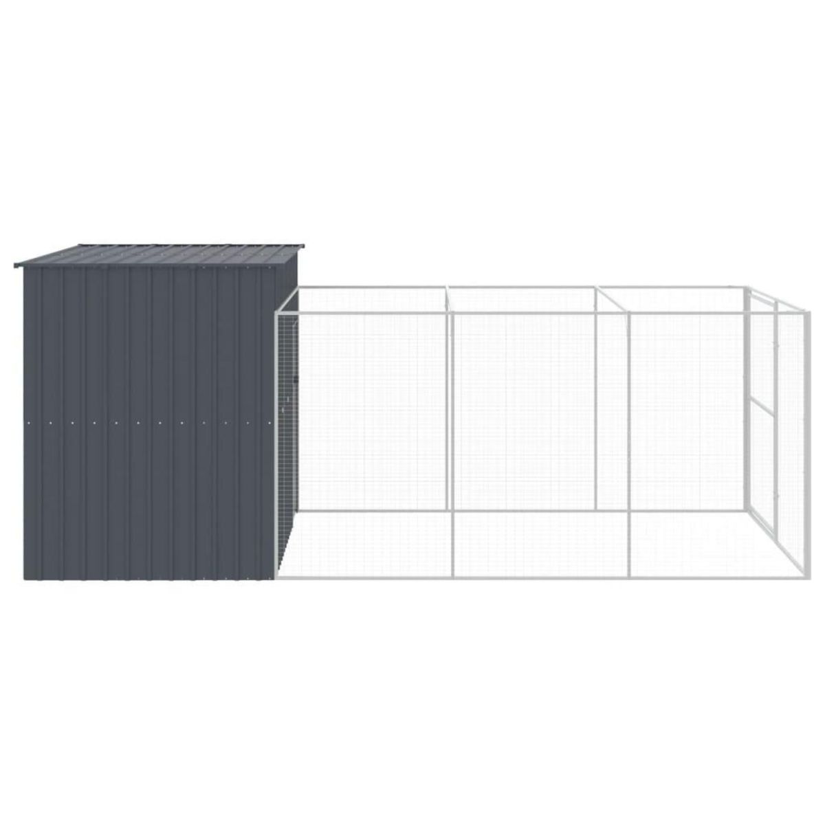 VIDAXL Niche pour chien avec cour anthracite 214x457x181 cm