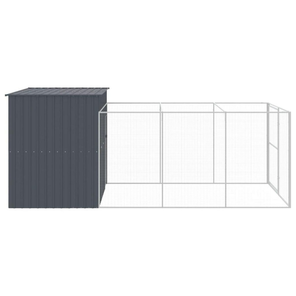 VIDAXL Niche pour chien avec cour anthracite 214x457x181 cm