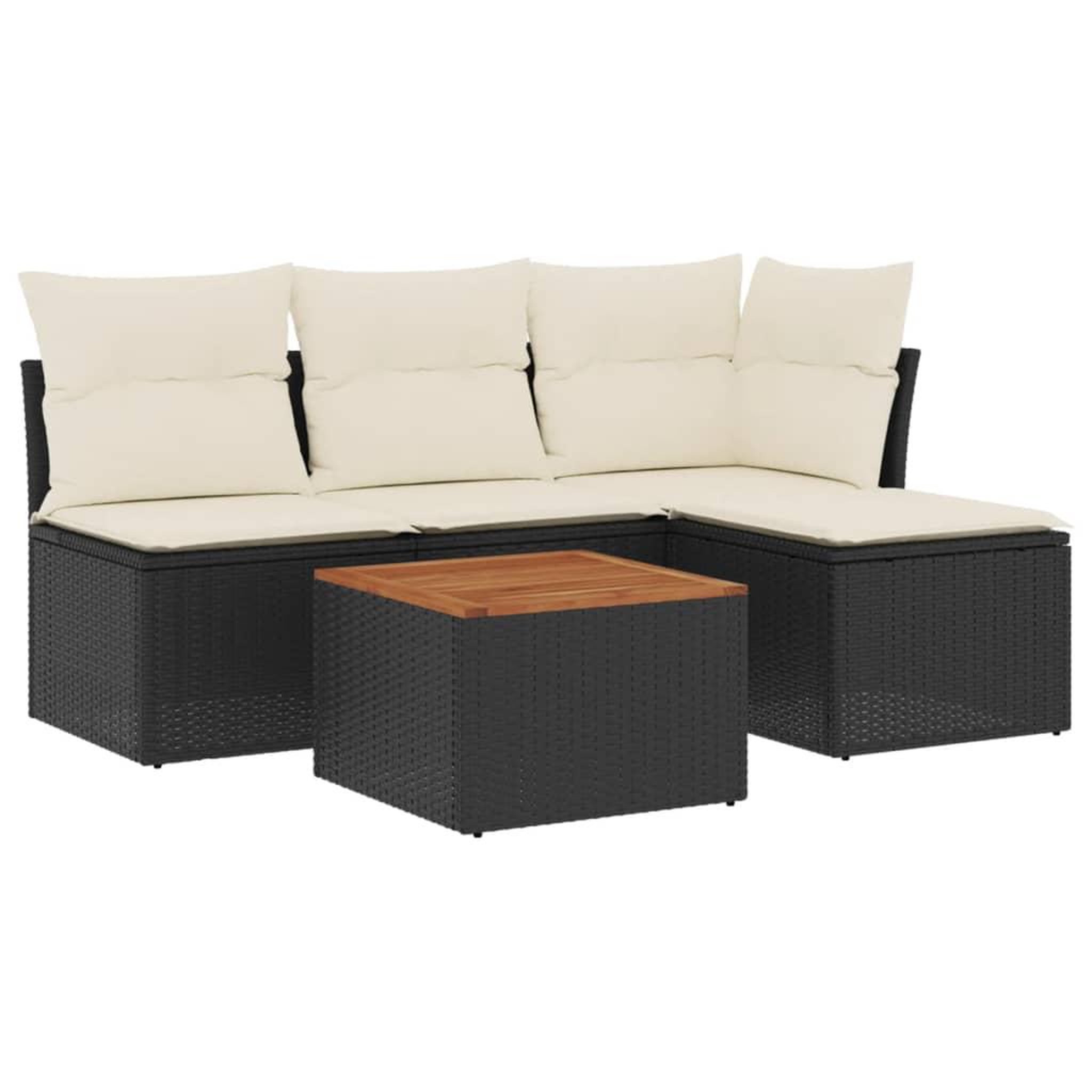 Voir la diapositive 2 : VIDAXL Salon de jardin 5 pcs avec coussins noir resine tressee