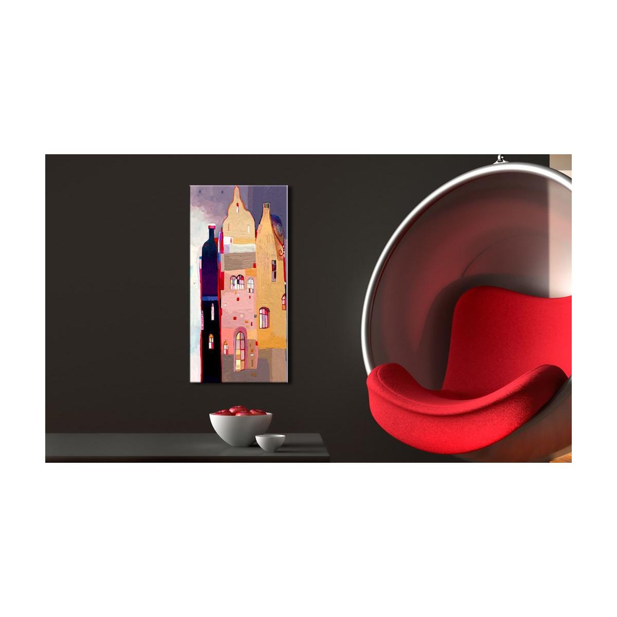 Voir la diapositive 2 : Paris Prix Tableau imprimé  immeuble fabuleux  40x80cm
