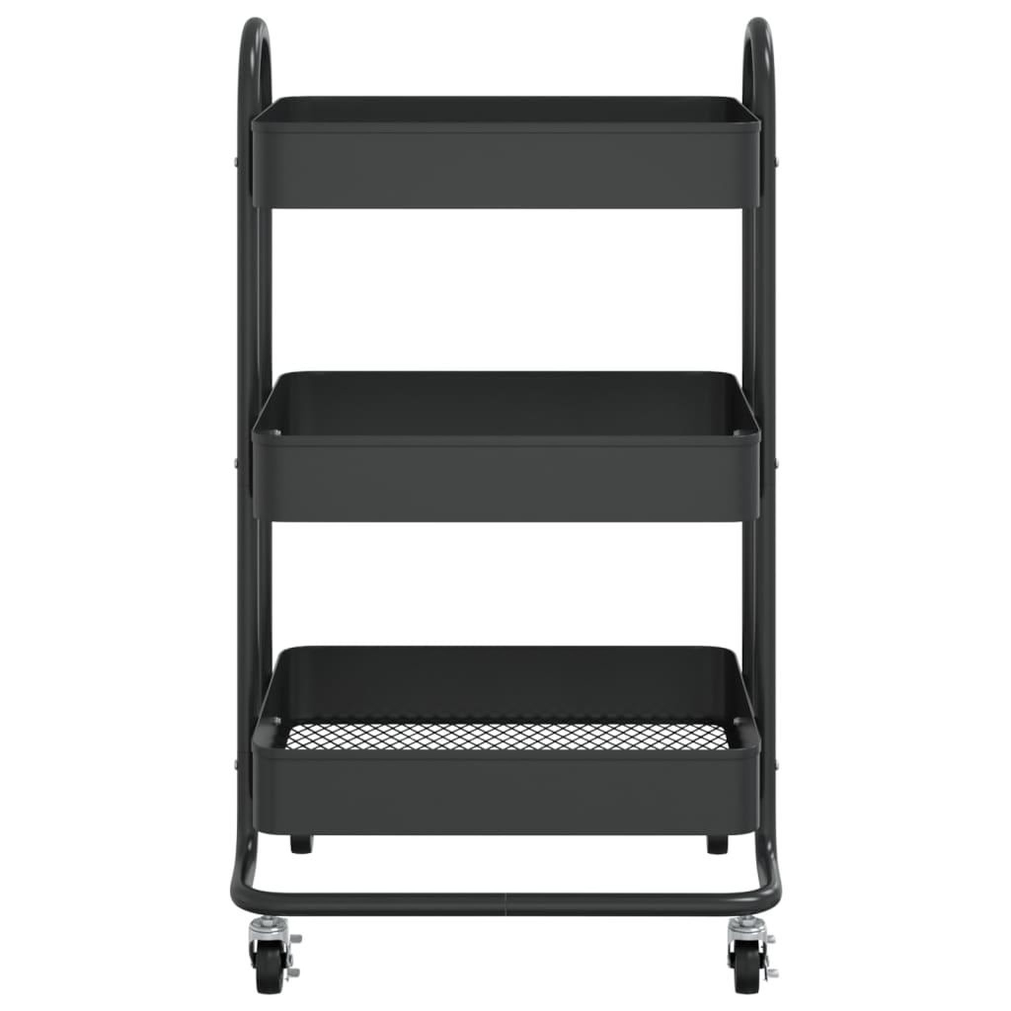 Voir la diapositive 3 : VIDAXL Chariot a 3 niveaux Noir 43x34x79 cm Acier