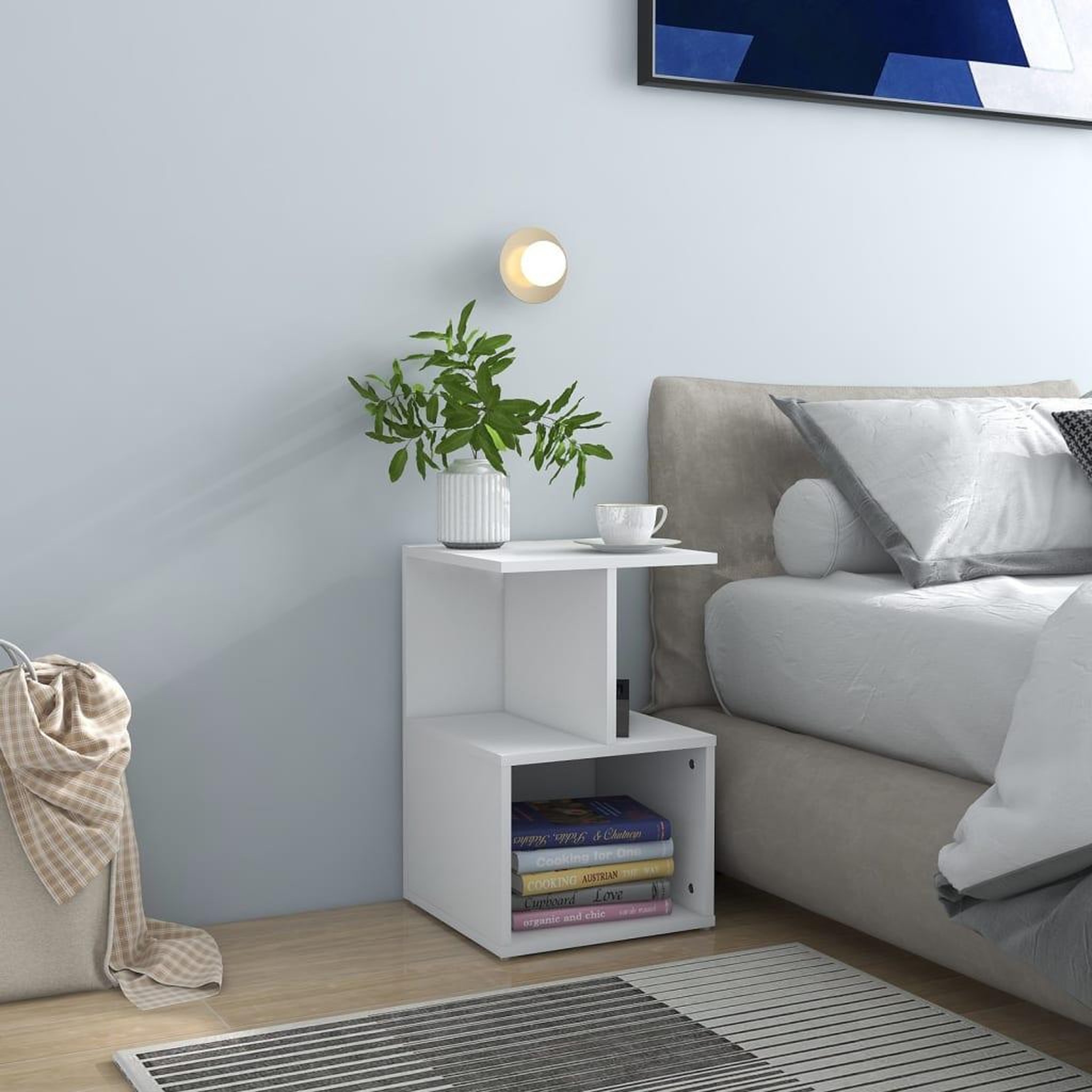 Voir la diapositive 1 : VIDAXL Tables de chevet 2 pcs blanc 35x35x55 cm bois d'ingenierie