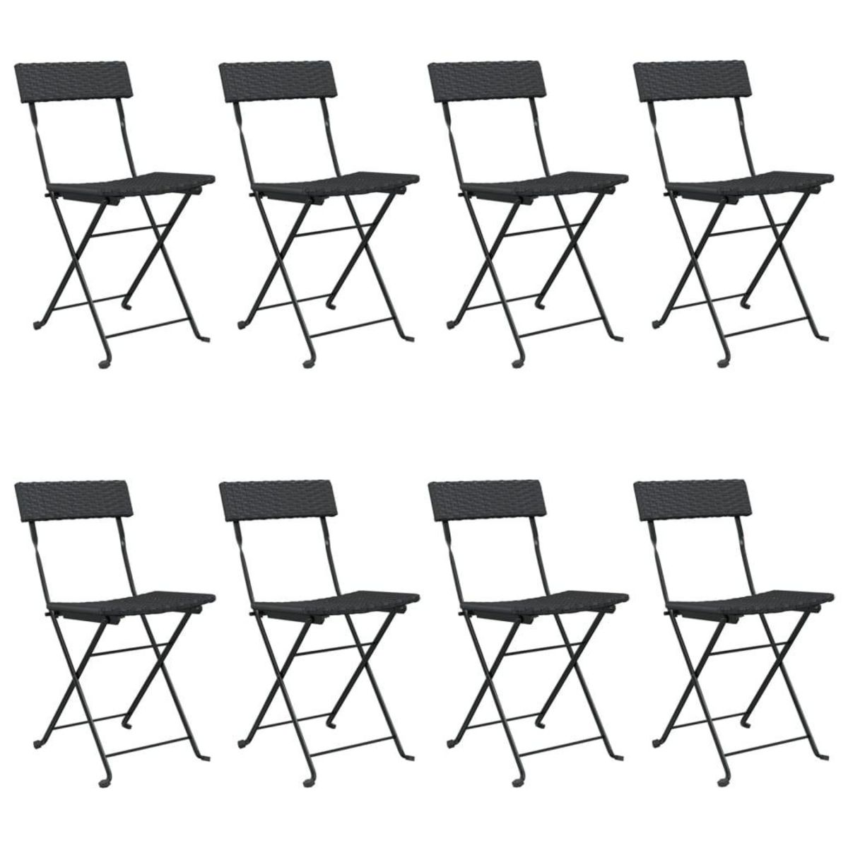 VIDAXL Chaises de bistrot pliantes lot de 8 Noir Resine tressee acier
