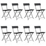 Voir la diapositive 2 : VIDAXL Chaises de bistrot pliantes lot de 8 Noir Resine tressee acier
