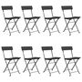 Voir la diapositive 2 : VIDAXL Chaises de bistrot pliantes lot de 8 Noir Resine tressee acier