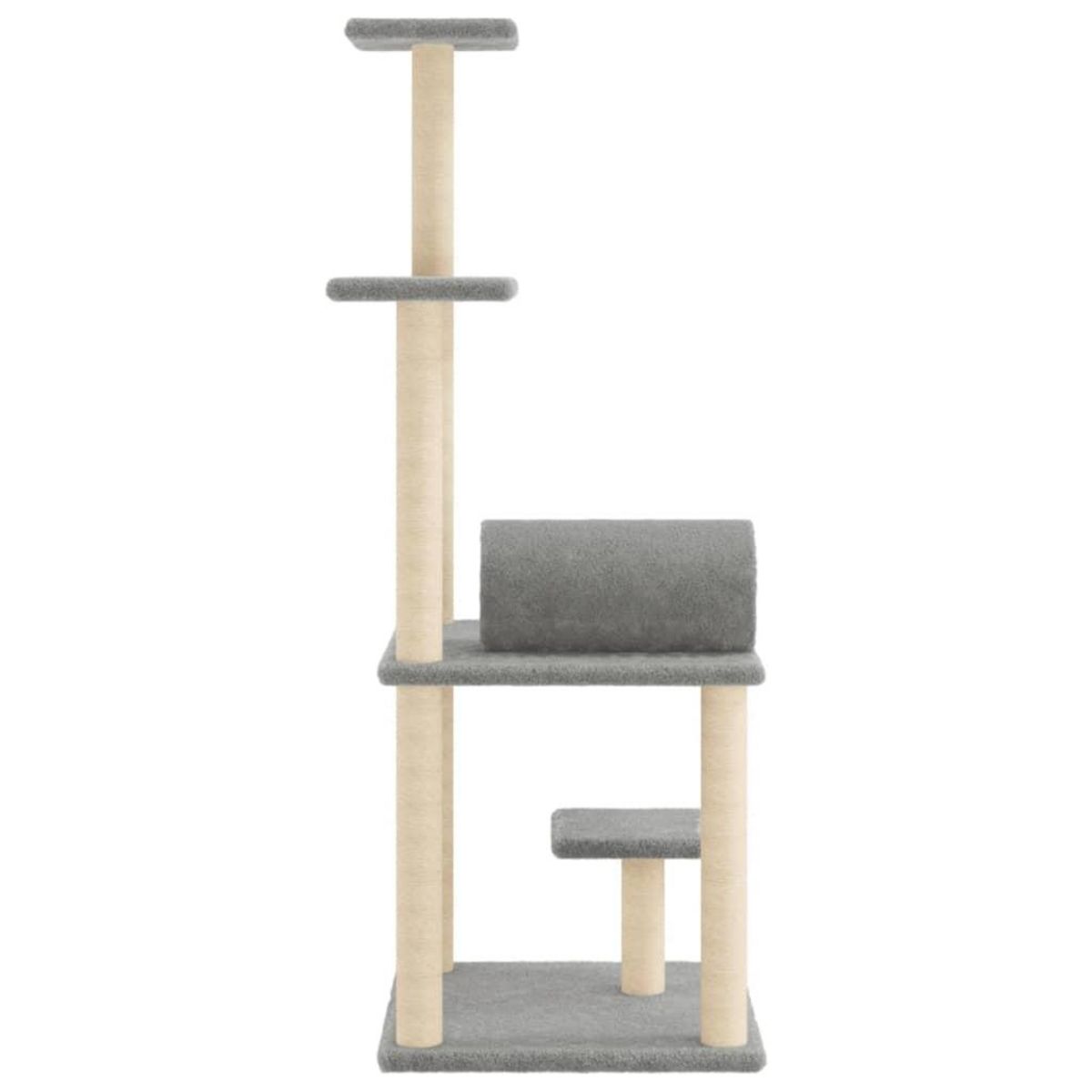 VIDAXL Arbre a chat avec griffoirs en sisal gris clair 136 cm