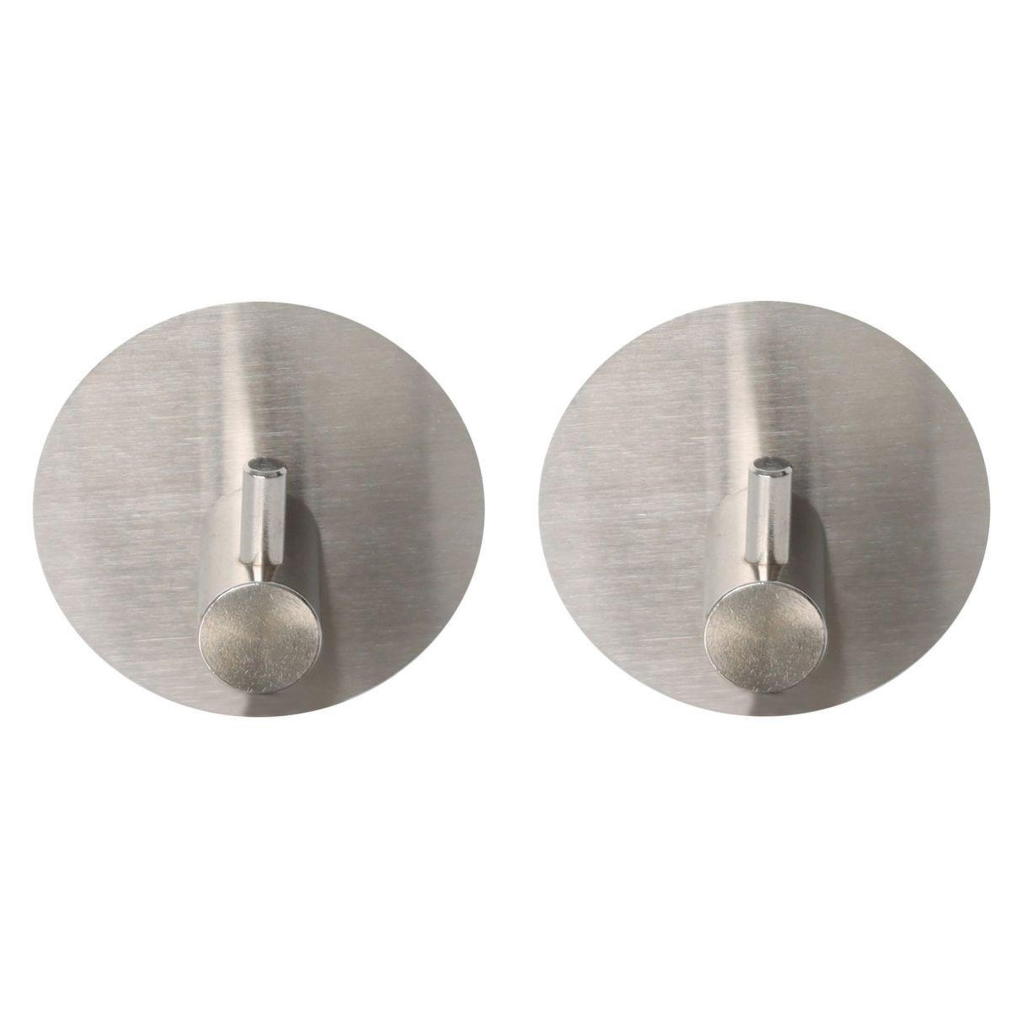 Douceur d'Intérieur Lot de 2 patères adhésives rondes  fixeo  5cm chrome