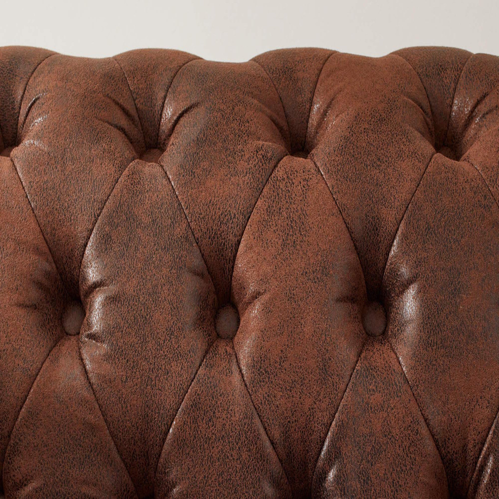 Voir la diapositive 4 : LISA DESIGN Winston - canapé d'angle chesterfield - 4 places - style industriel - droit