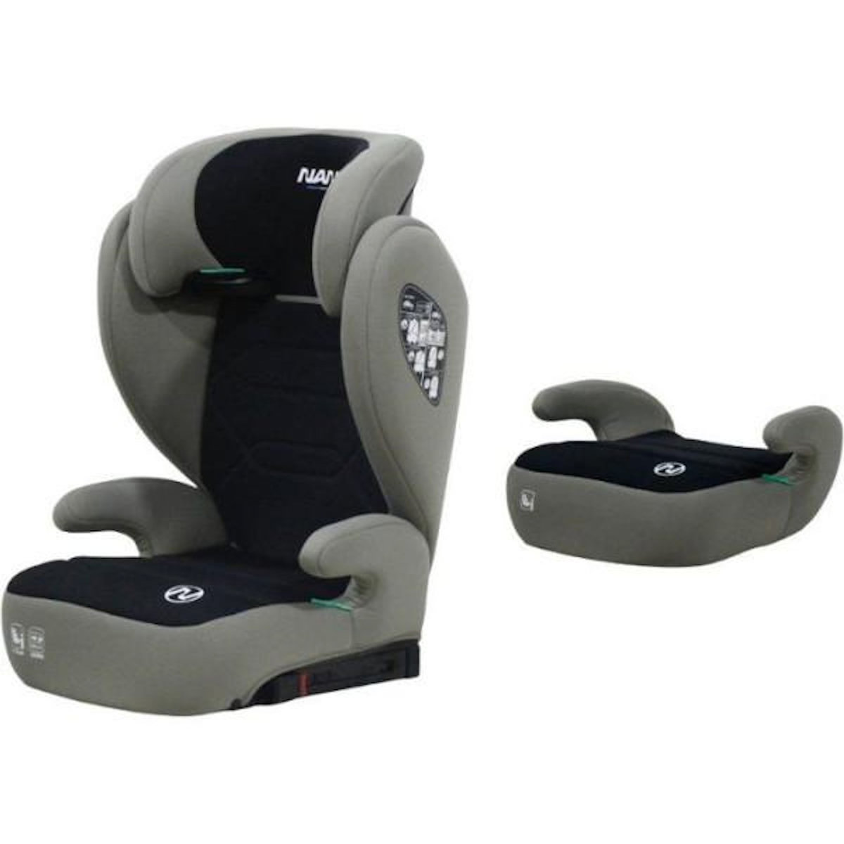 NANIA Siege Auto  - NANIA - Belem - Groupe 2/3 - I-size - 100/150 cm - 4 a 12 ans - Protection Latérale - Appui-tete Réglable - Noir