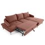 Voir la diapositive 2 : LISA DESIGN Ninon - canapé d'angle droit 4 places convertible avec coffre en tissu texturé