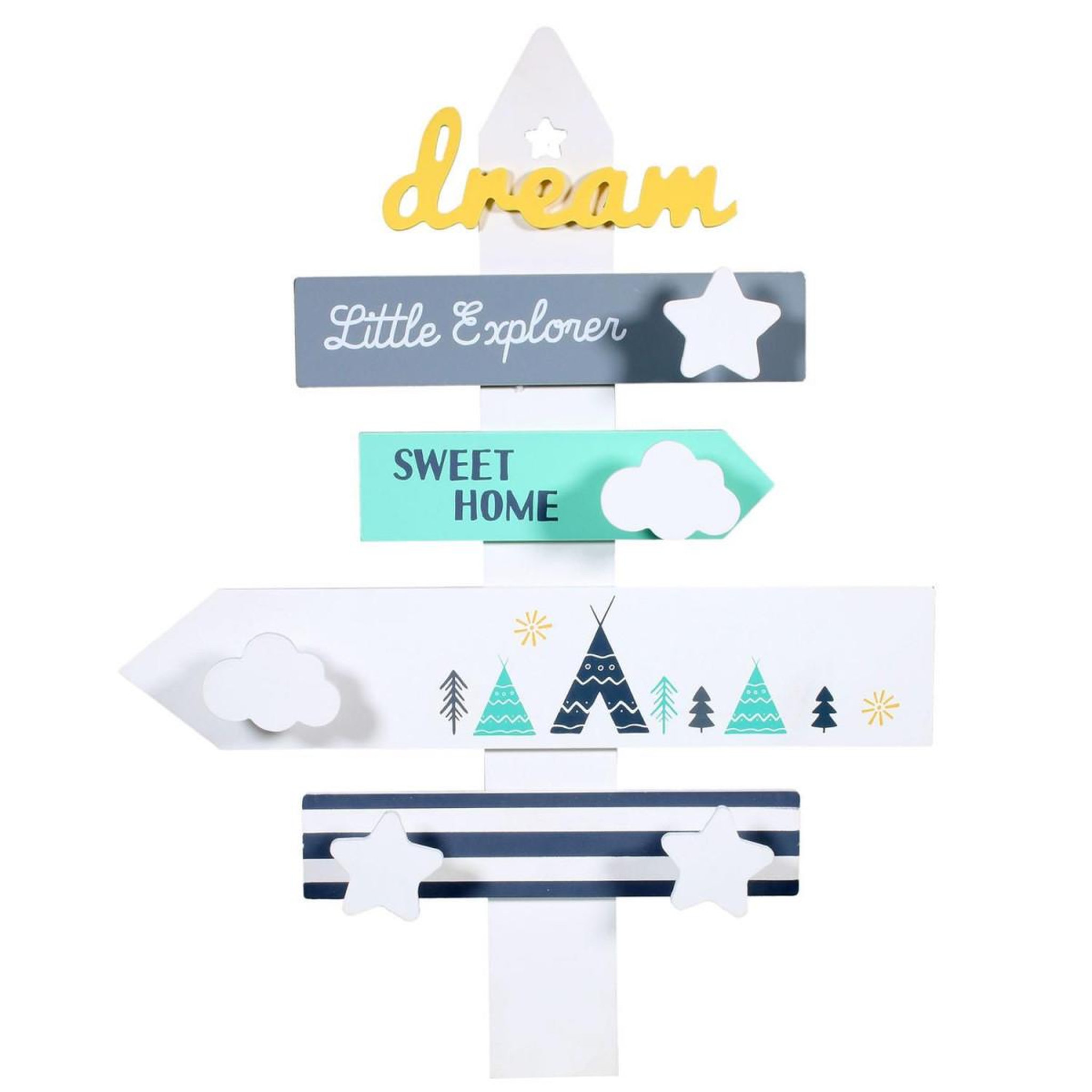 The Home Deco Factory Décoration murale  panneau directionnel  50cm blanc