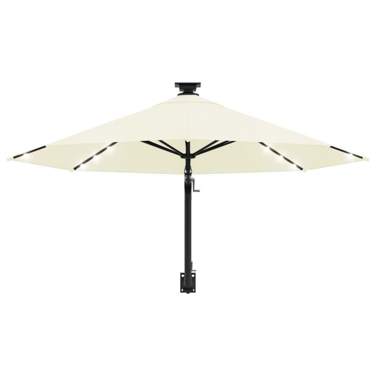 VIDAXL Parasol mural de jardin avec LED 300 cm sable