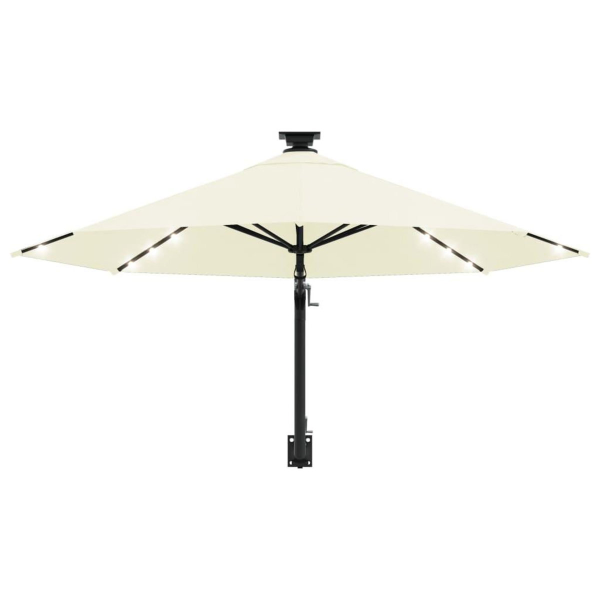 VIDAXL Parasol mural de jardin avec LED 300 cm sable