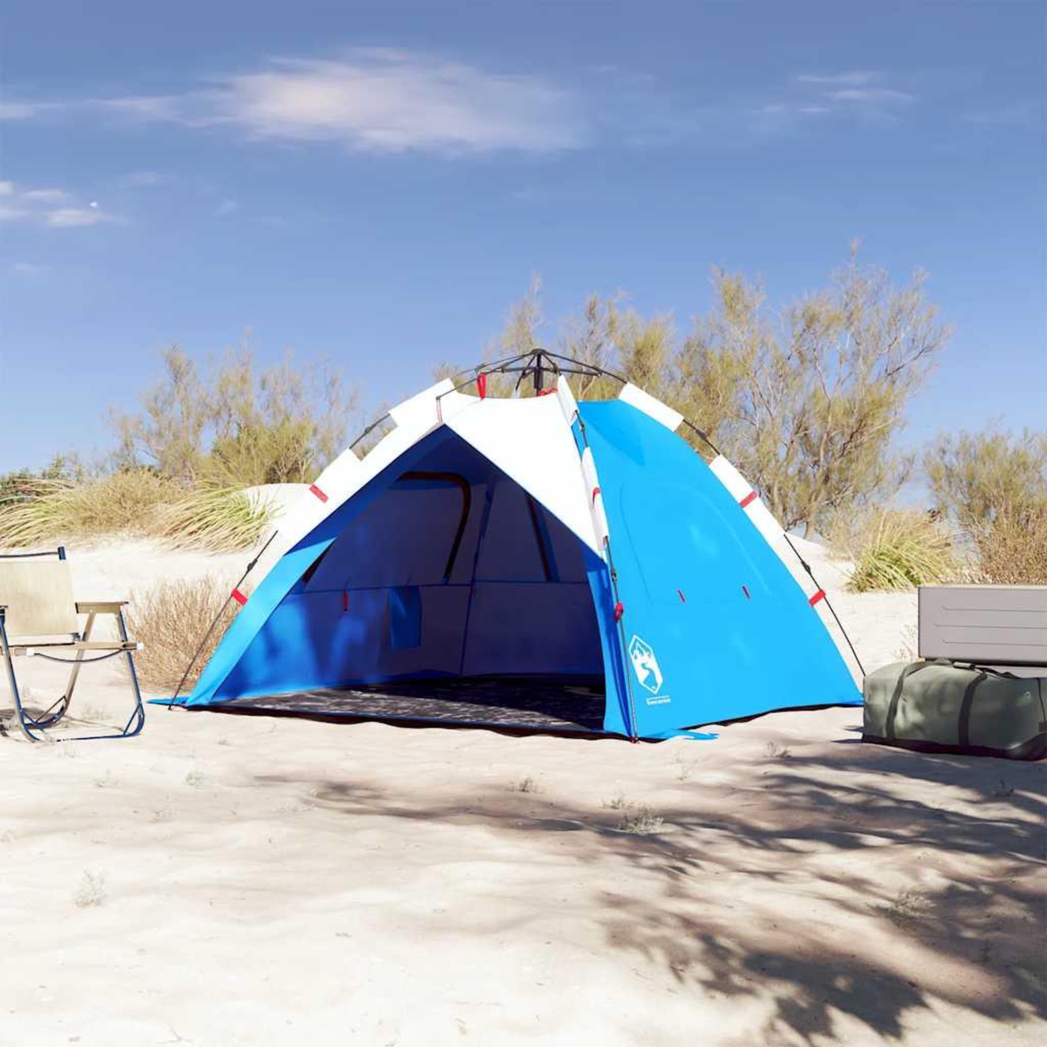 Voir la diapositive 3 : VIDAXL Tente de plage 3 personnes liberation rapide impermeable
