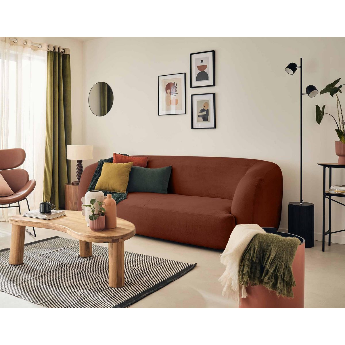 LISA DESIGN Ernee - canapé 3 places - en velours