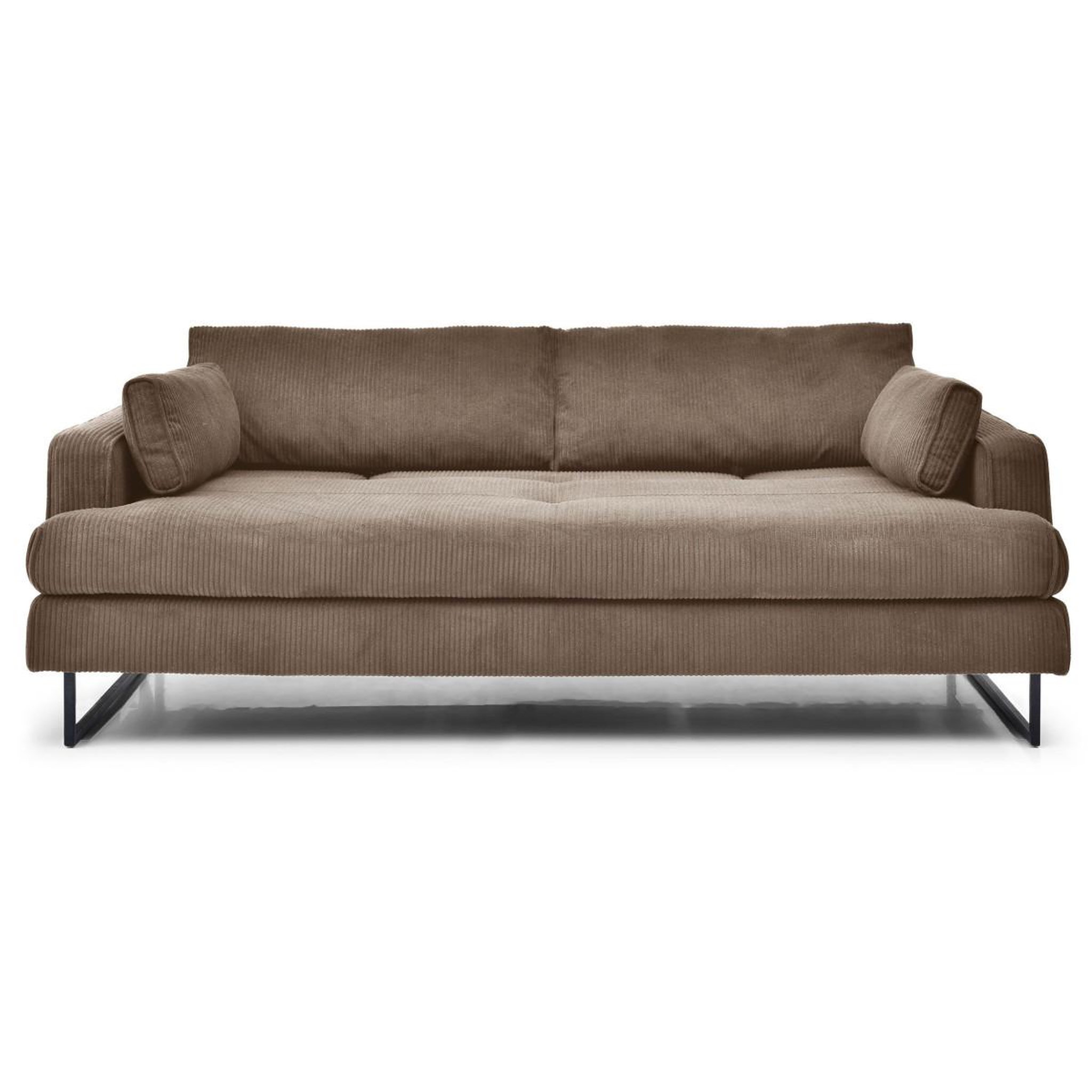 Voir la diapositive 2 : Paris Prix Canapé convertible 3 places en velours côtelé  thai  207cm taupe