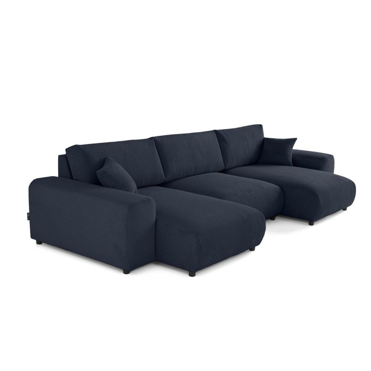 LISA DESIGN Garance - canapé panoramique en u - 7 places - en velours côtelé