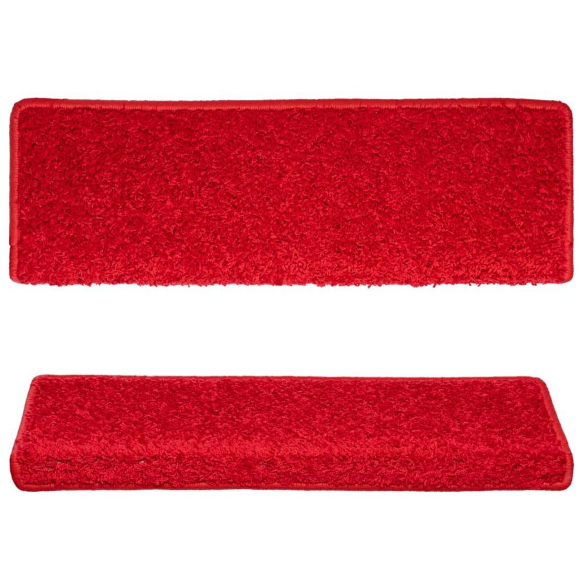 VIDAXL Tapis d'escalier 15 pcs 65x21x4 cm Rouge