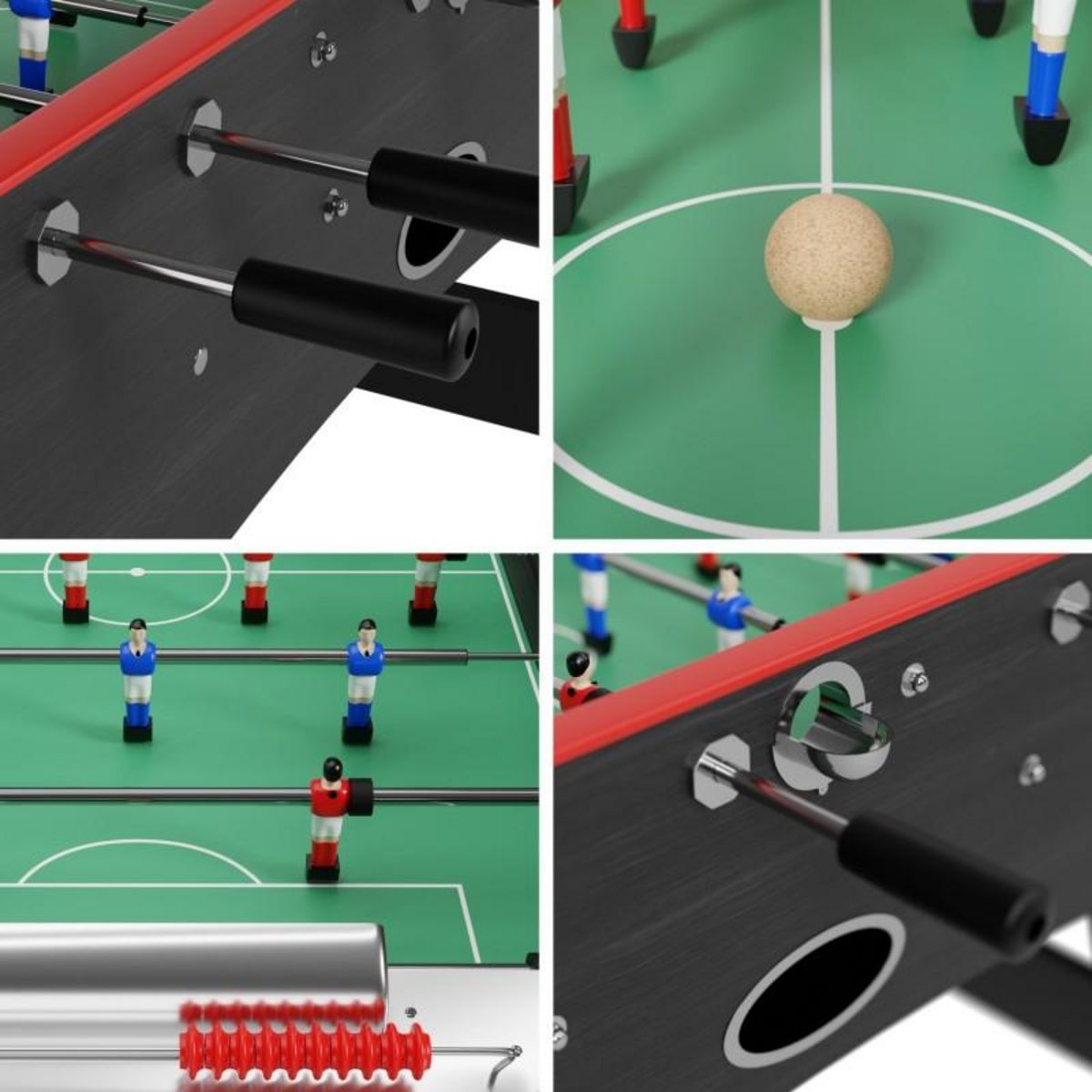 PLAY4FUN Baby-foot CLASSIC type Bistrot - 151 x 77 x 91 cm - Table de Baby-foot avec barres télescopiques et Balles Lièges Inclus