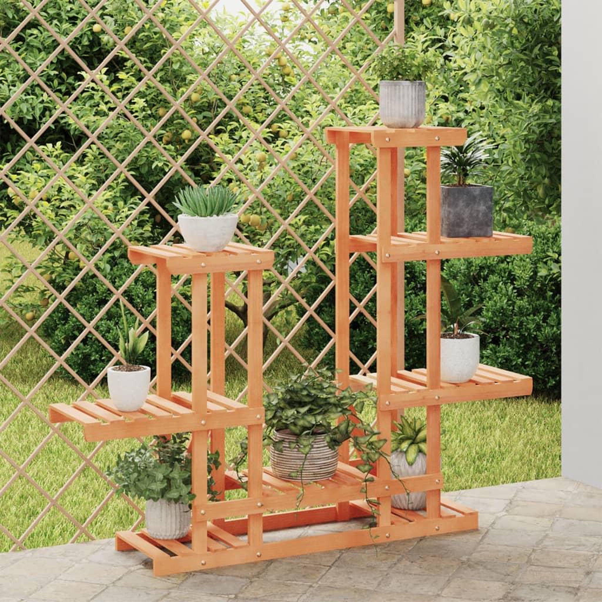 VIDAXL Support a fleurs 95x25x96 cm bois massif de sapin