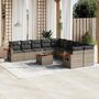 Voir la diapositive 1 : VIDAXL Salon de jardin 11 pcs avec coussins gris resine tressee