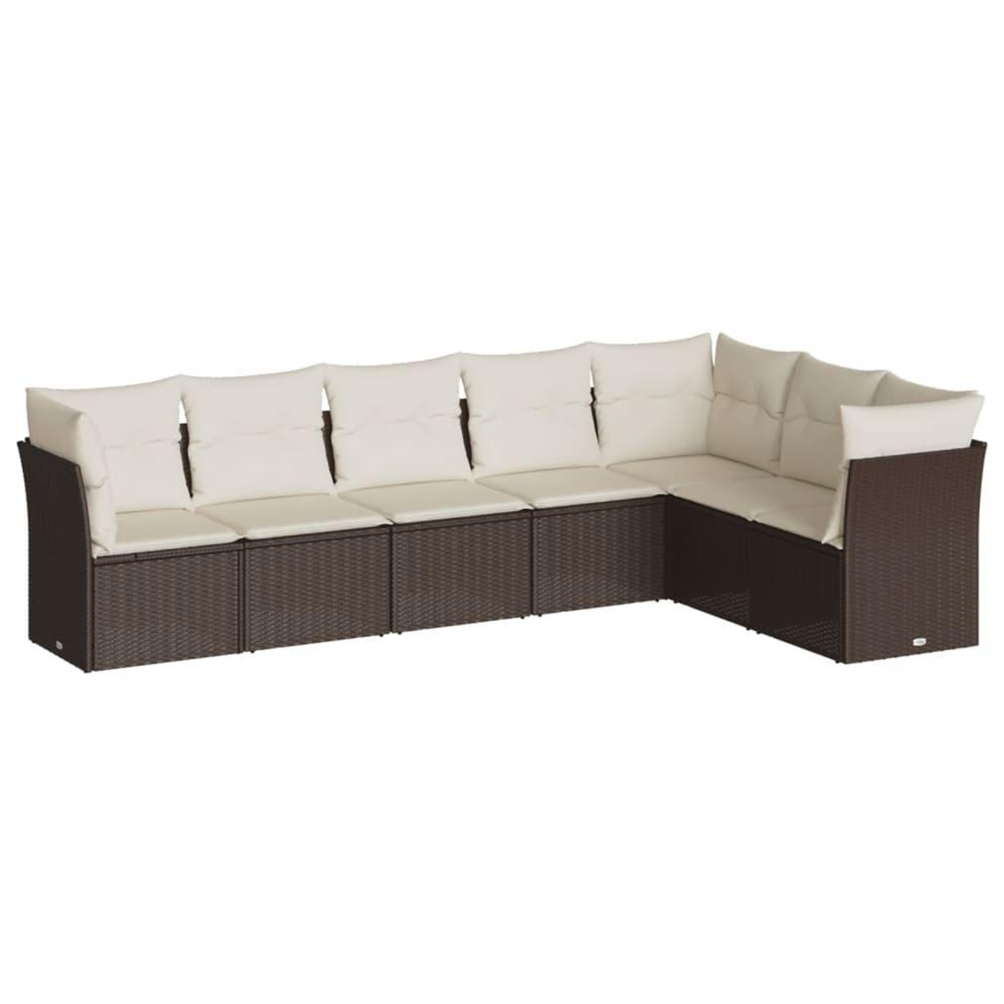 Voir la diapositive 2 : VIDAXL Salon de jardin avec coussins 7 pcs marron resine tressee