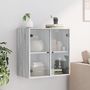 Voir la diapositive 3 : VIDAXL Armoire murale avec portes en verre sonoma gris 68x37x68,5 cm