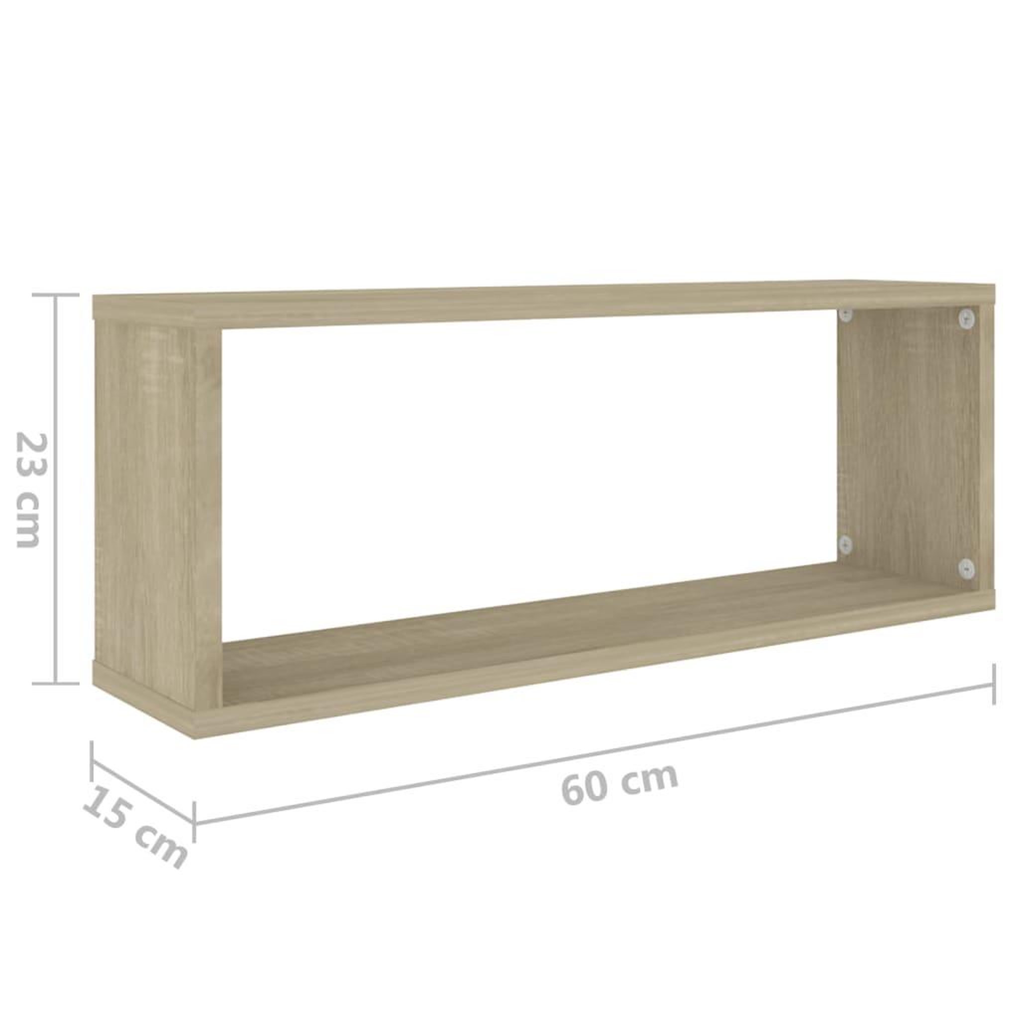 Voir la diapositive 6 : VIDAXL Etageres murales cube 2 pcs Chene sonoma Bois d'ingenierie