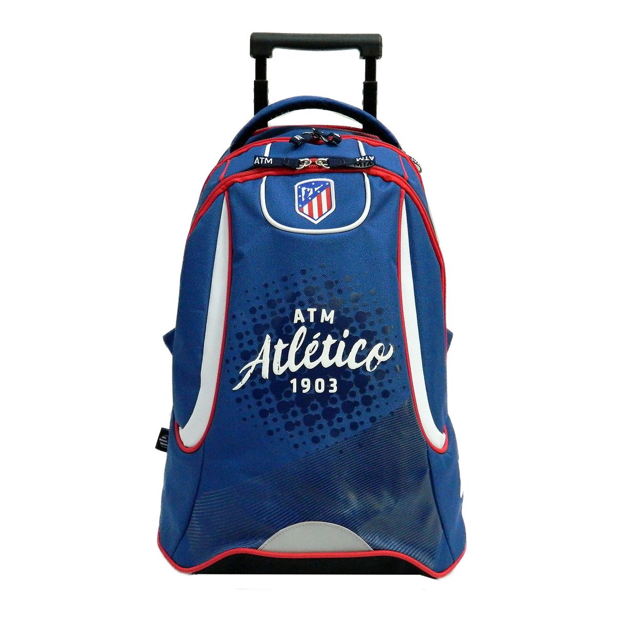  Sac à dos à roulettes 2 compartiments garçon Atlético Madrid bleu et rouge