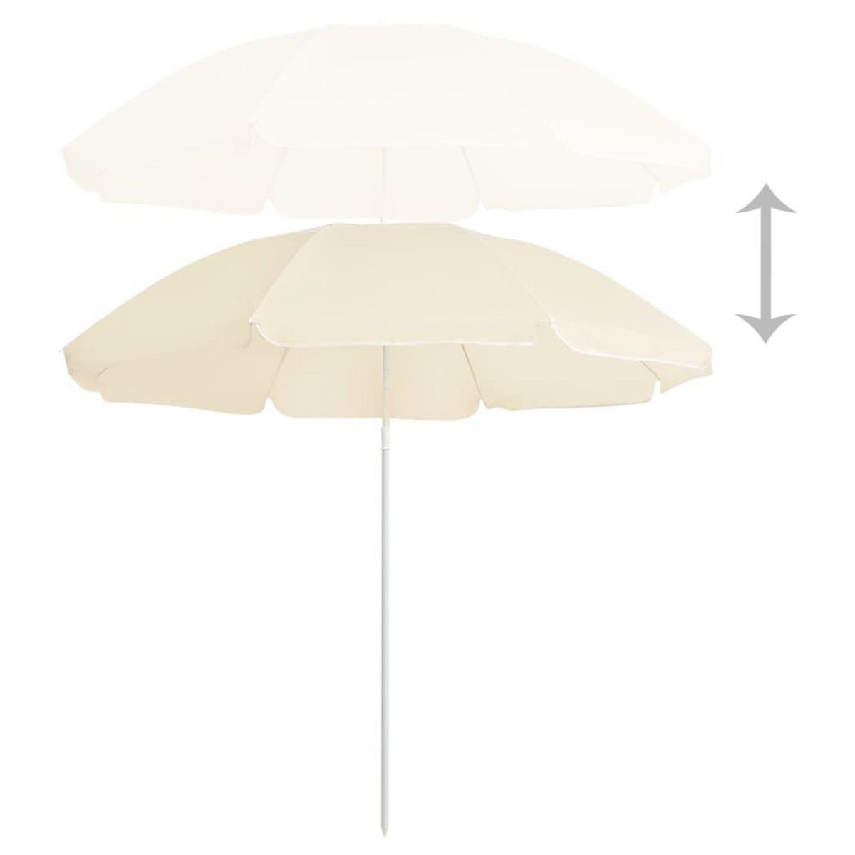 VIDAXL Parasol de jardin avec mat en acier sable 180 cm