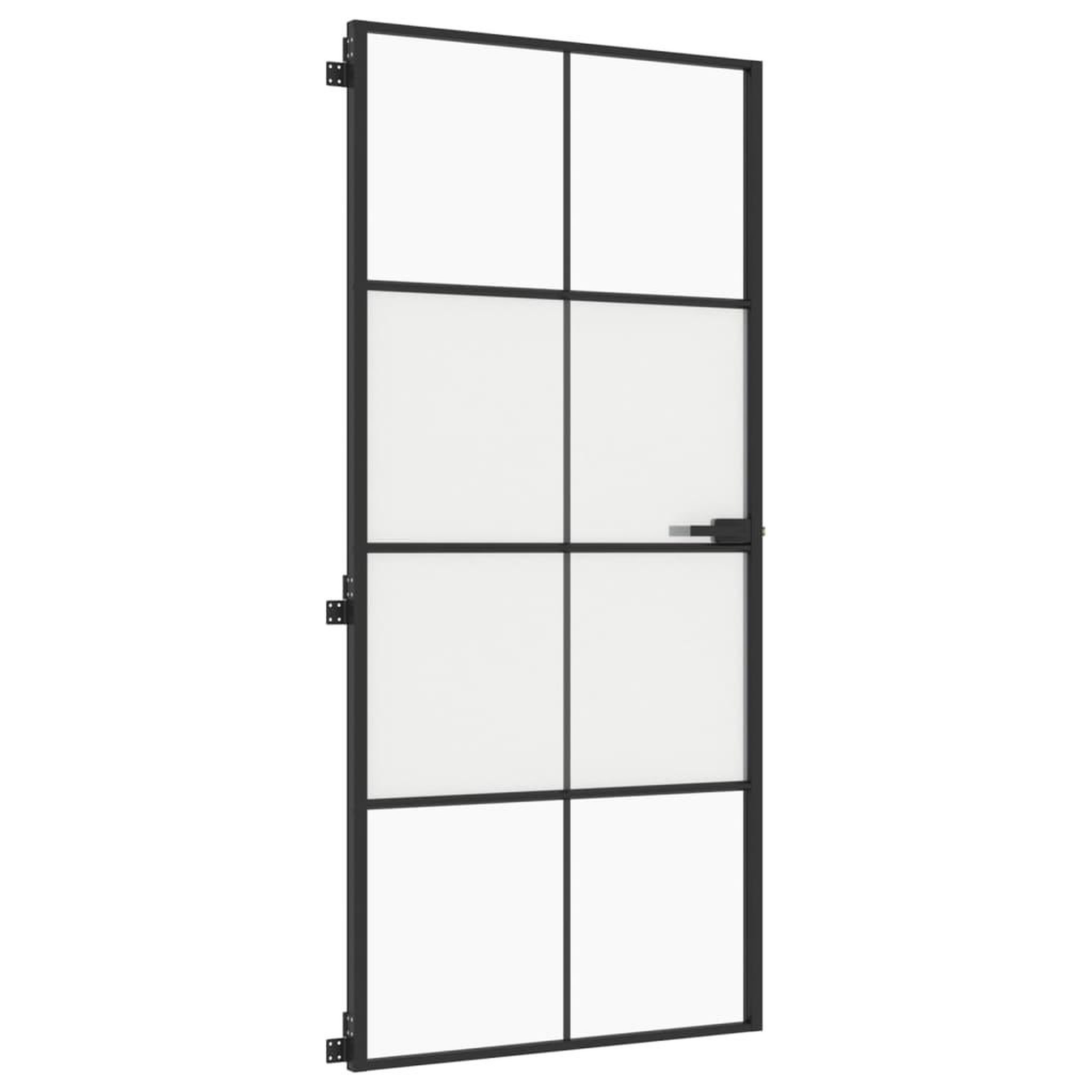 Voir la diapositive 5 : VIDAXL Porte interieure mince noir 93x201,5 cm verre trempe aluminium