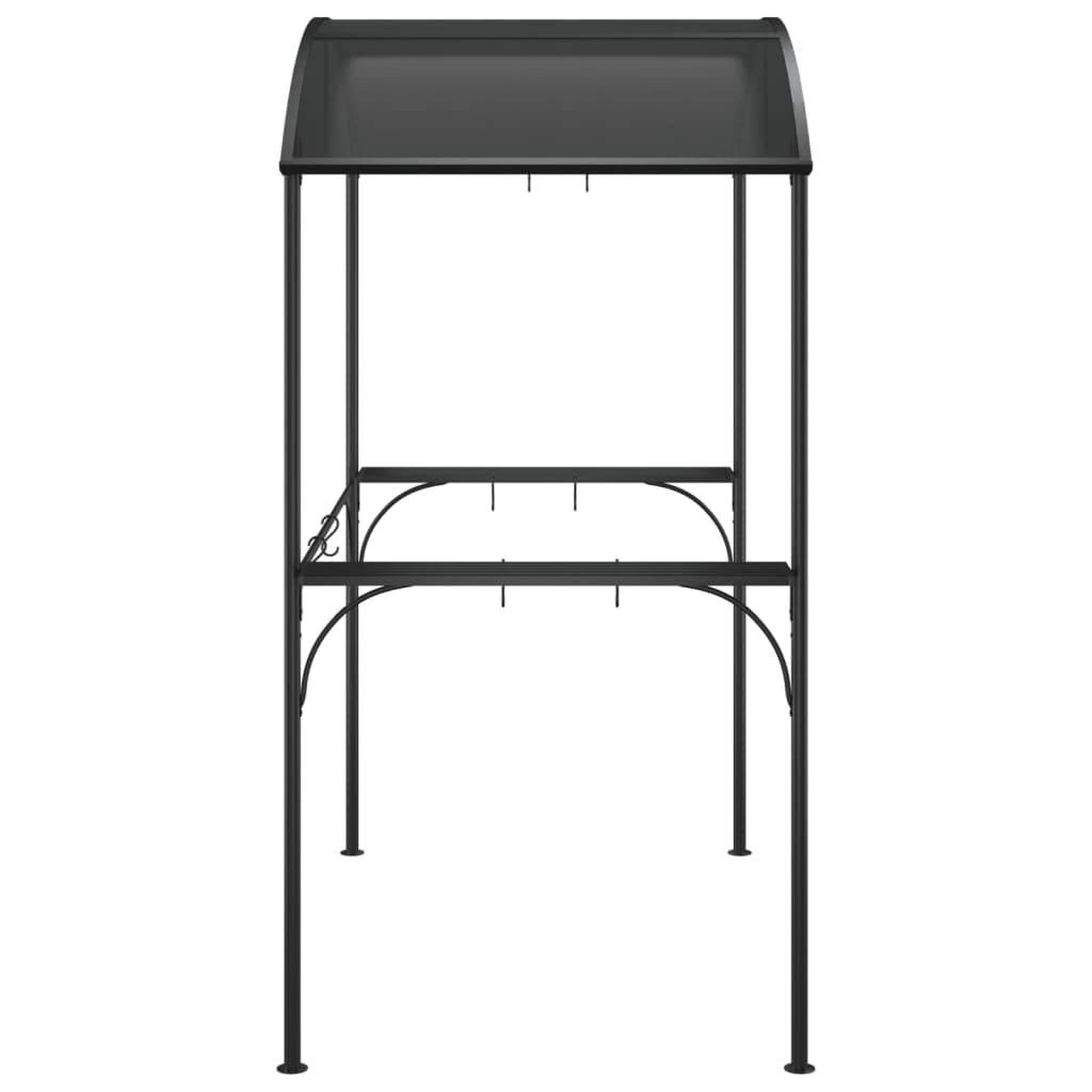 Voir la diapositive 4 : VIDAXL Gazebo bbq et etageres laterales anthracite 220x115x230cm acier