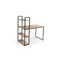 Voir la diapositive 4 : Bureau droit style industriel avec étagères de rangement L120cm HOUSTON